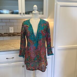 OndadeMar Colorful Swim Coverup with Embroidery